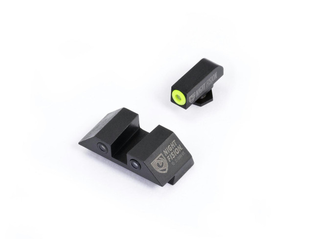 Night Fision Glock Tritium Night Sight Set - Yellow Front | Black Square Notch Rear | Fits Glock 42 & 43 - GLK-003-003-YGZG