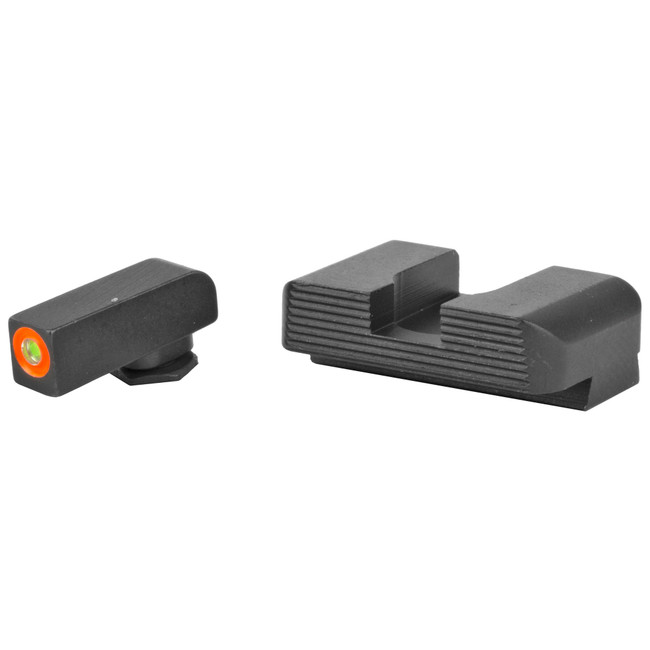 AmeriGlo Gl433 Glock Green Tritium Orange Outline Front Sight Rear - GL433 - 644406903246