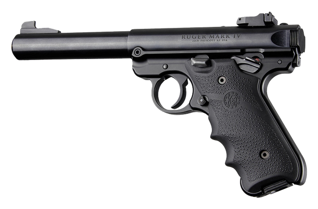 Hogue 79000 Rubber Grip  Black with Finger Grooves for Ruger Mark IV