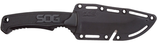 S.O.G SOGFK1001CP Field  4" Fixed Clip Point Plain Satin 7Cr17MoV SS Blade Black TPR Handle Includes Sheath - SOGFK1001CP - 729857006378