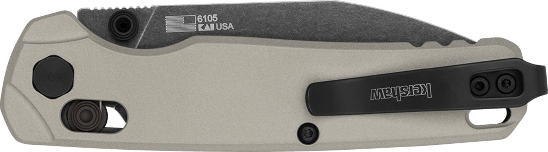 Kershaw 6105 Bel Air  3" Folding Reverse Tanto Plain Blackwash CPM MagnaCut Steel Blade, Bright Nickel Cerakote Aluminum Handle - 6105 - 087171066073