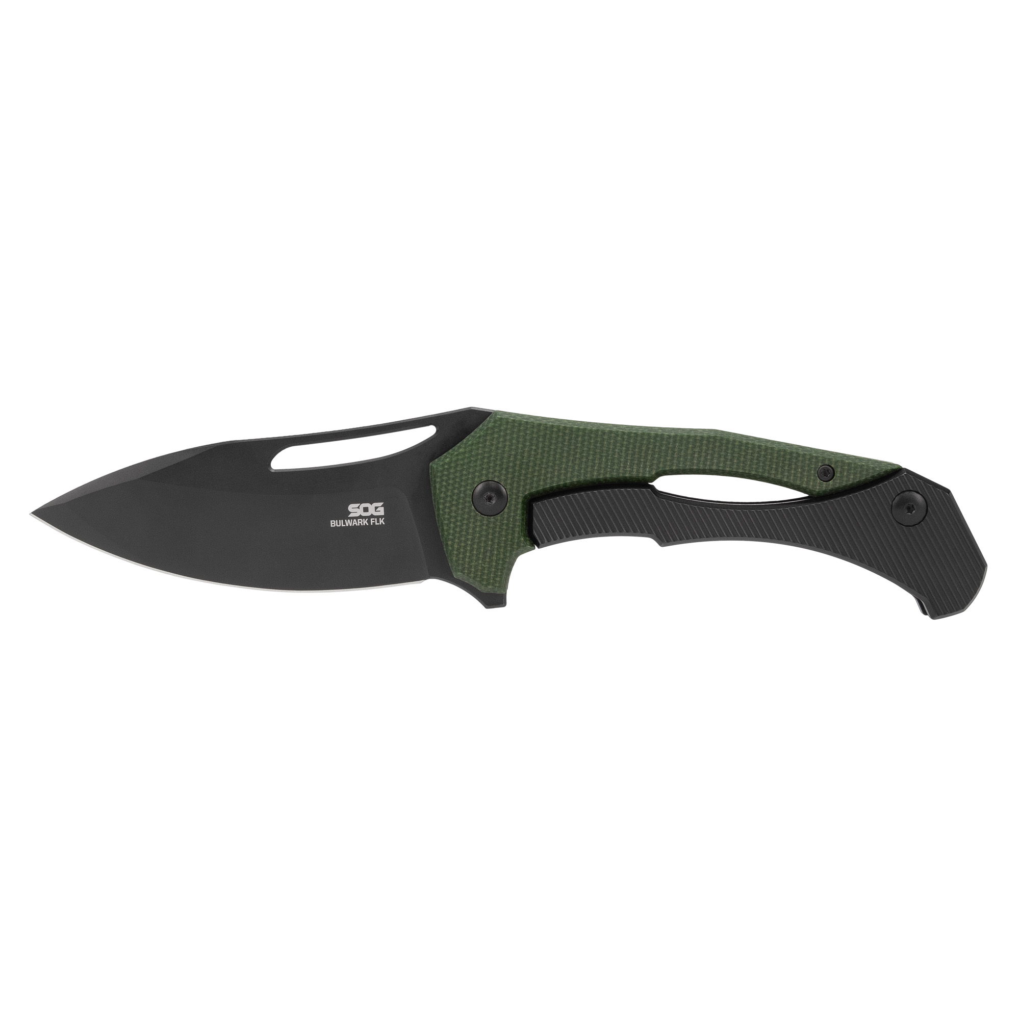 SOG Knives Bulwark FLK Folding Knife 3" Drop Point Blade OD Green Presentation Box