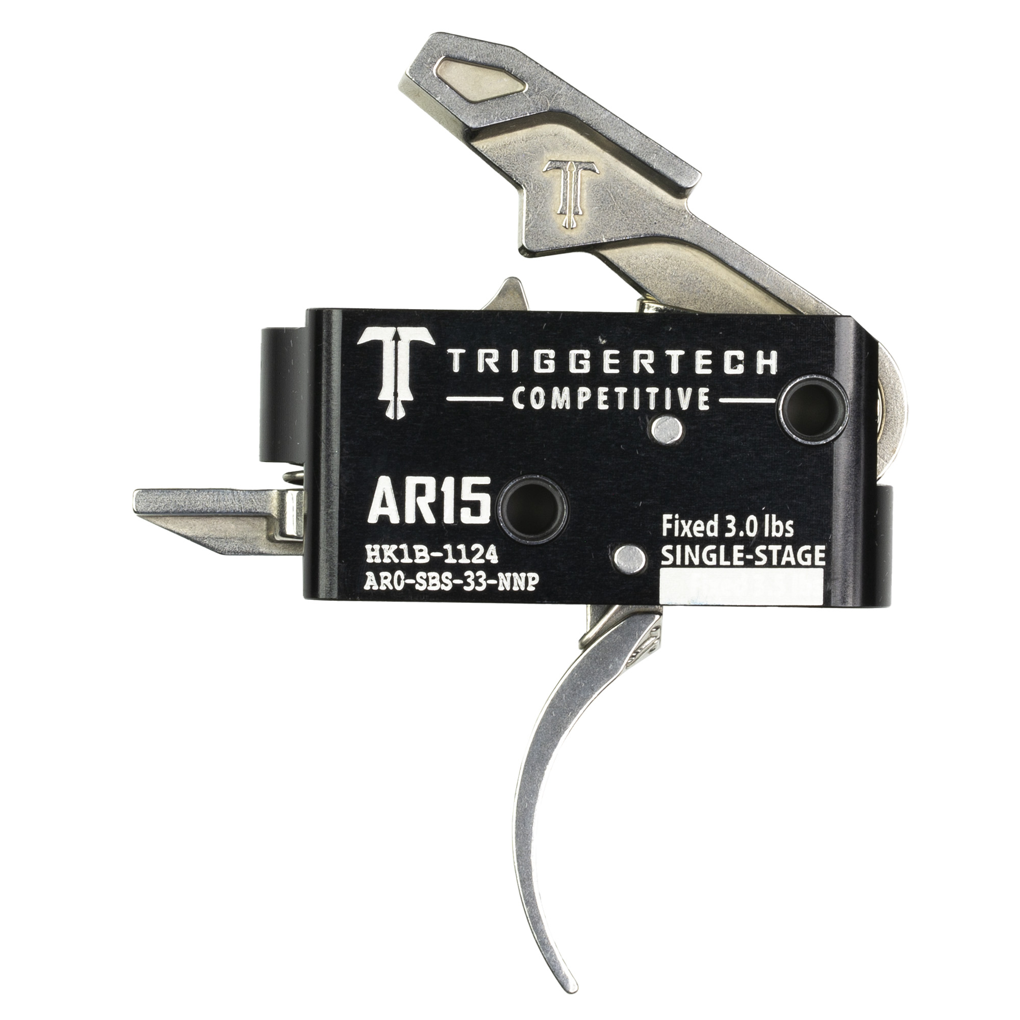 TriggerTech Competitive Stainless Pro Curved Single-Stage Trigger 3 lbs AR-15 - AR0SBS33NNP - 885768003278