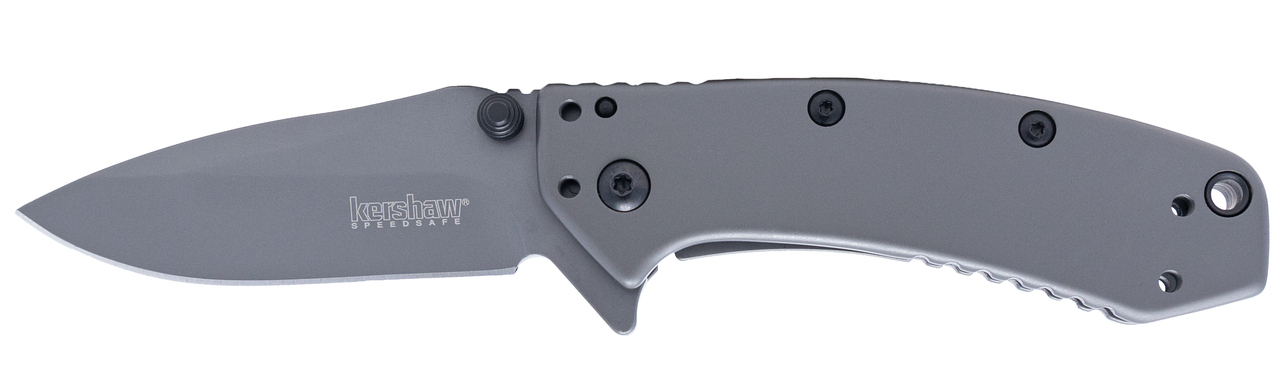 Kershaw 1555TI Cryo  2.75" Folding Drop Point Plain Gray TiN 8Cr13MoV SS Blade Gray PVD Stainless Steel Handle Includes Pocket Clip - 1555TI - 087171033686