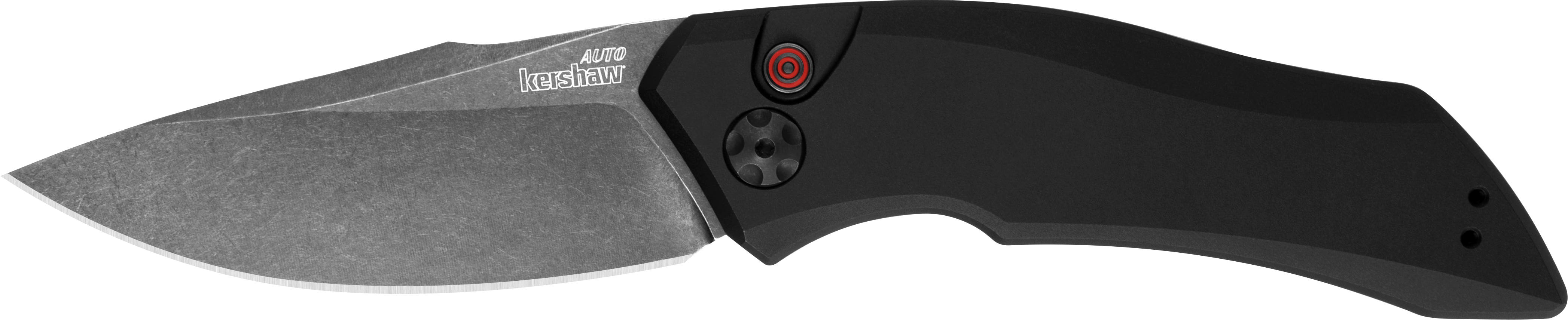 Kershaw 7100BW Launch 1 3.40" Folding Drop Point Plain Black Oxide Blackwash CPM 154 SS, Blade Black Aluminum Handle - 7100BW - 087171039534