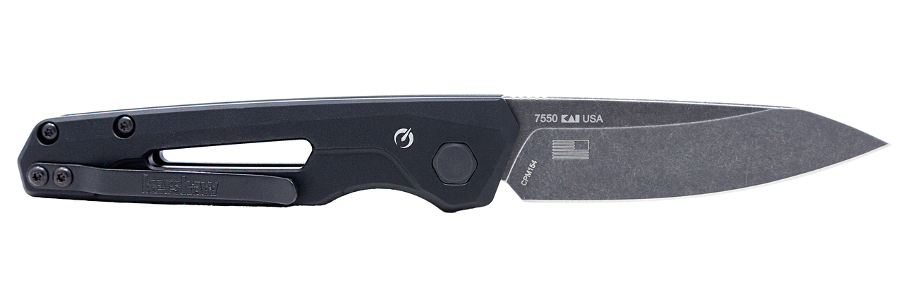 Kershaw 7550 Launch 11 Automatic 2.75" Folding Drop Point Plain Black Oxide Blackwash CPM 154 SS Blade, Black Anodized Aluminum Handle, Includes Pocket Clip - 7550 - 087171058771