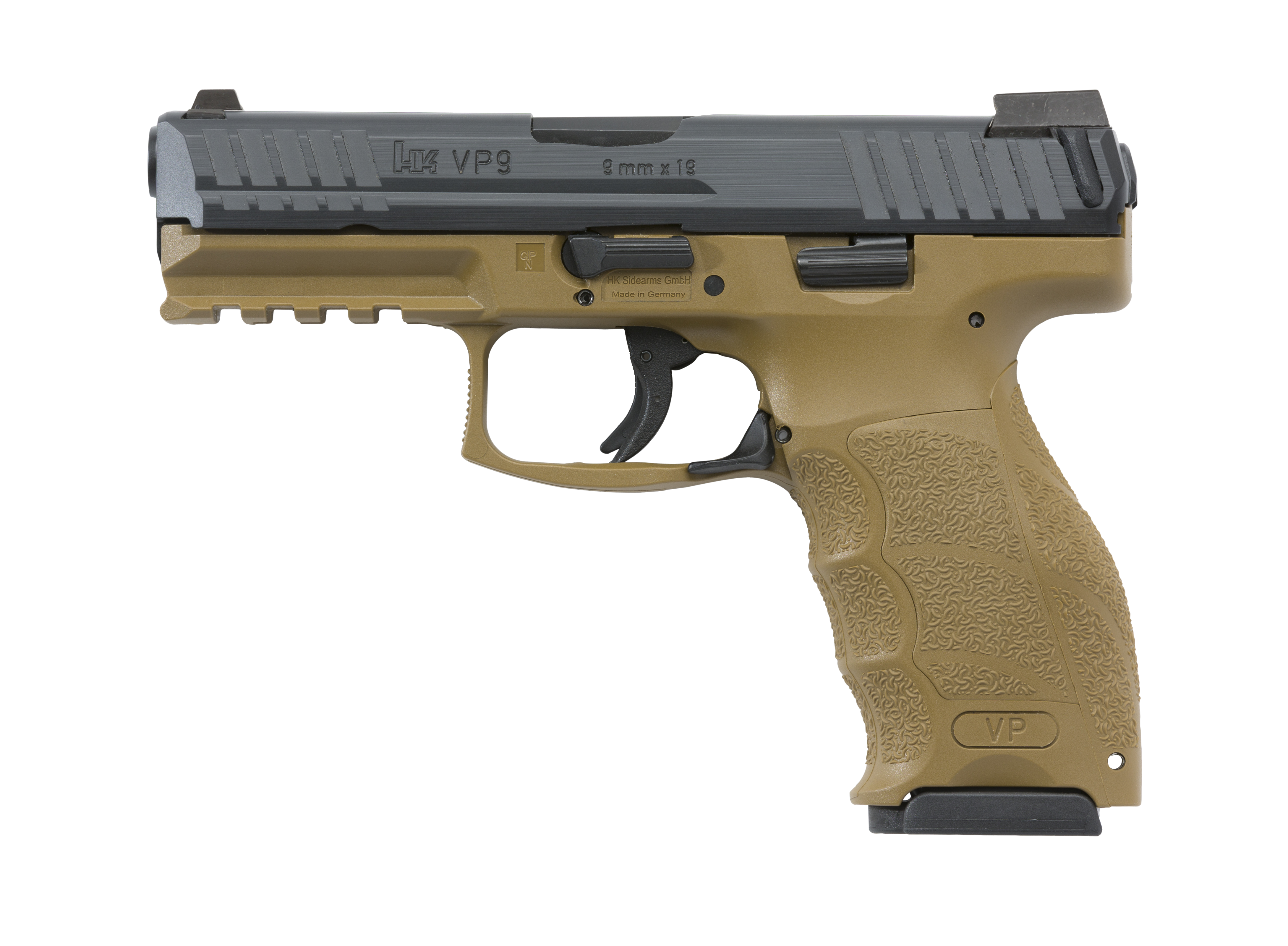 HK VP9 9mm Luger, 4.09in. Barrel, 17rd, Night Sights - FDE (81000226)