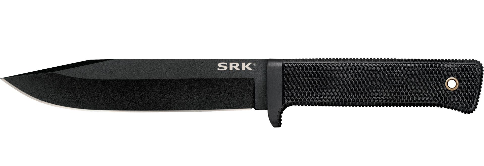 Cold Steel CS49LCK SRK  6" Fixed Clip Point Plain Black Tuff-Ex Finish SK-5 Steel Blade, 4.75" Black Kray-Ex Handle, Includes Sheath - CS49LCK - 705442017387