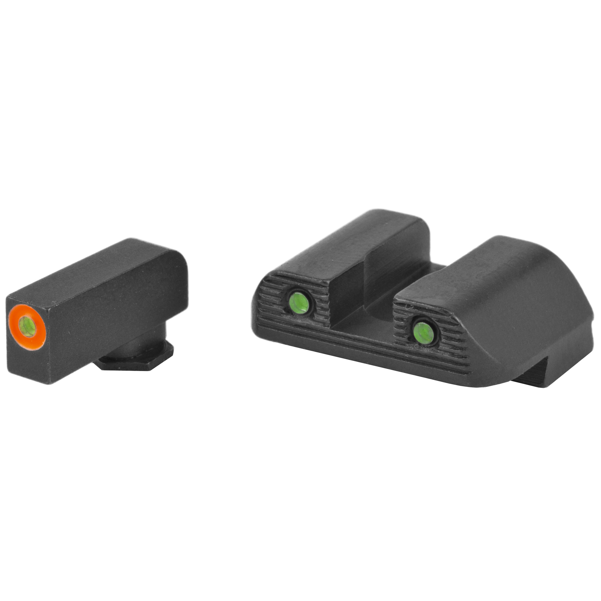 AmeriGlo GL823 Trooper Sight Set for Glock  Green Tritium Orange Outline Front Sight-Green Tritium Black Outline Rear Sight