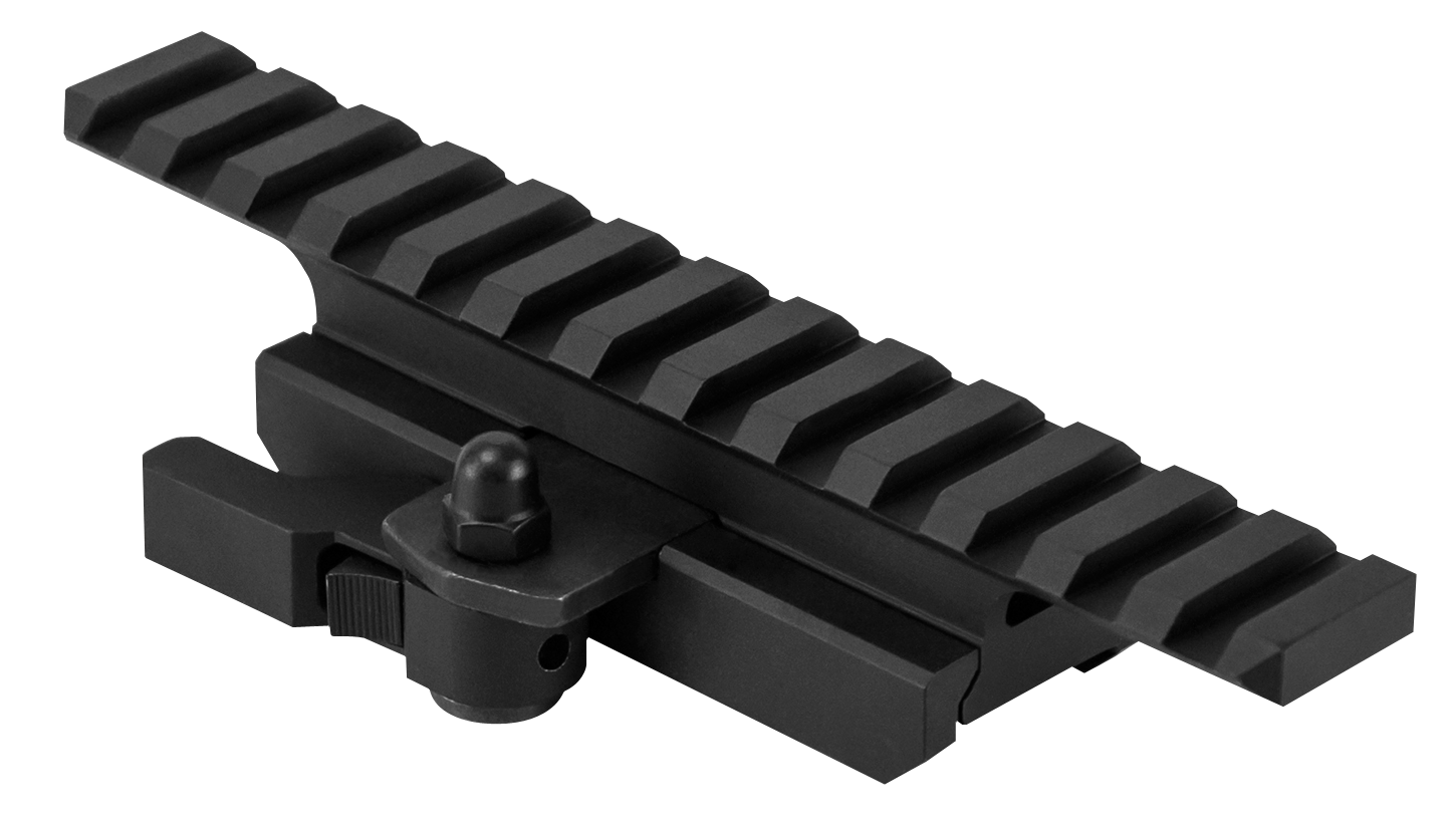 NcStar MARFQV2 QR Riser Gen2 Locking/Quick Detach Black Aluminum, Fits AR15/M4 Picatinny Rail Mount