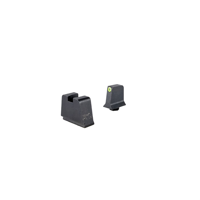 Trijicon GL243C601147 Suppressor/Optic Height Sights  Green/Tritium Yellow Outline Front Sight-Black/Blank Rear Sight Glock 42/43/43X Slim Frame