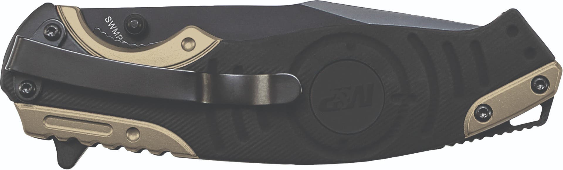 Smith & Wesson M&P Drop Point Folding Knife Liner Lock 3 1/2" Blade Black and Tan - SWMP13BS - 028634709250