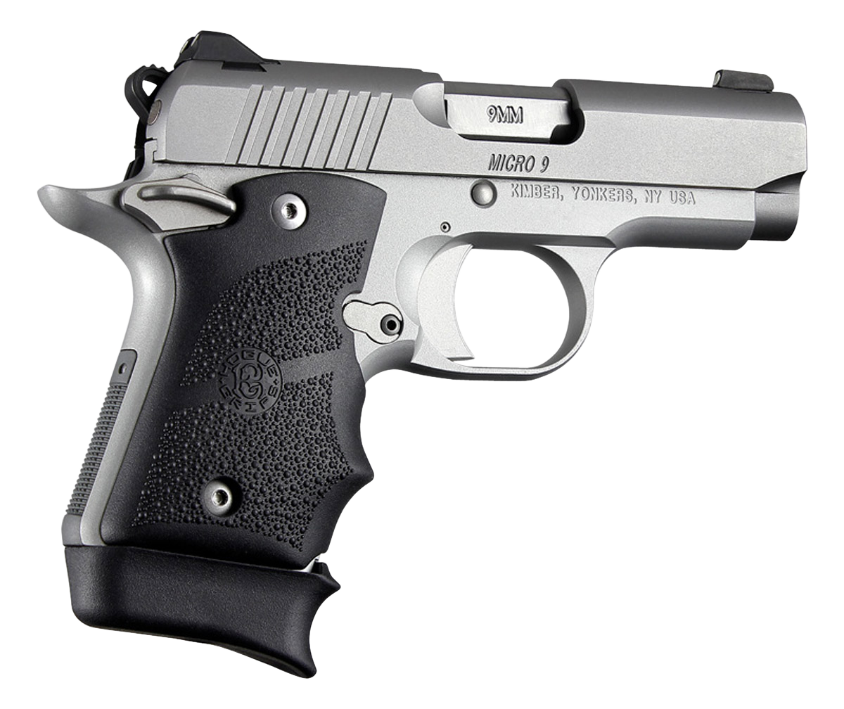 Hogue 39080 Rubber Grip  Cobblestone Black with Finger Grooves for Kimber Micro 9