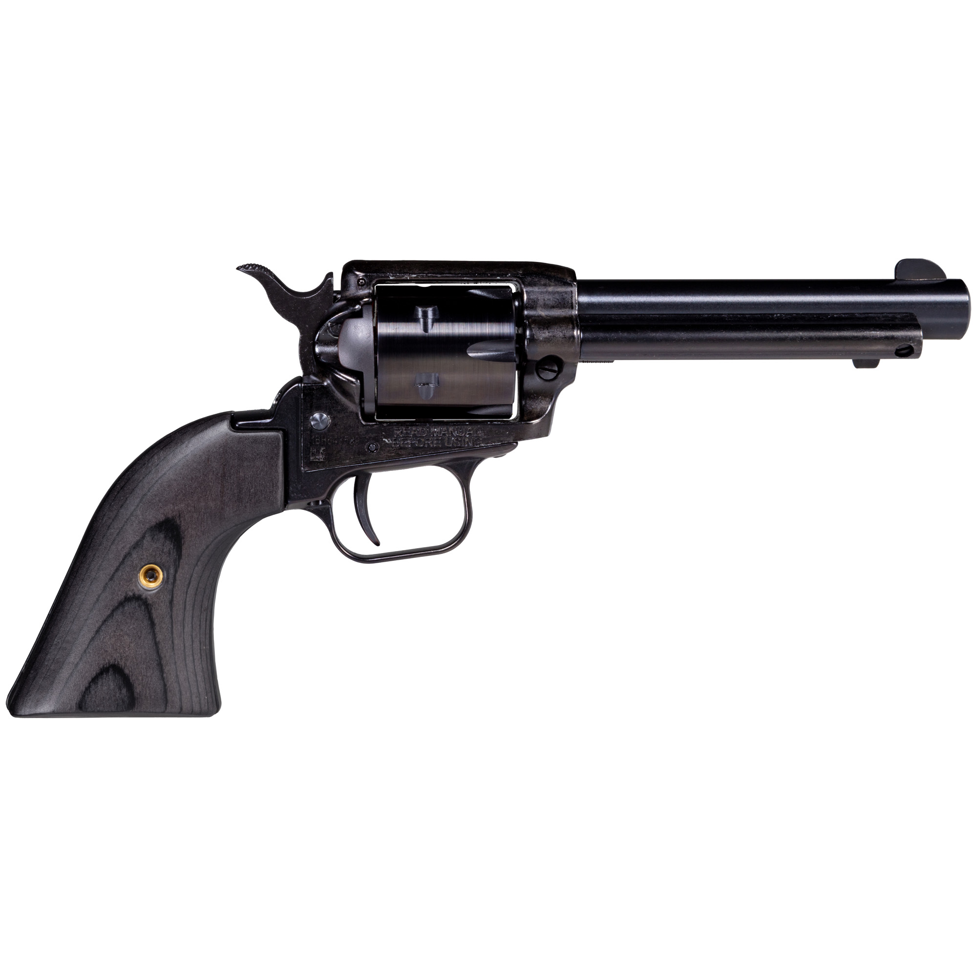 Heritage Mfg RR22B4BBK Rough Rider  22 LR 6 Shot 4.75" Black Oxide Barrel, Cylinder & Frame, Black Laminate Wood Grips - RR22B4BBK - 727962707081
