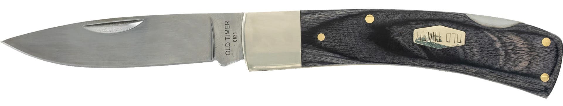 Old Timer 1135989 Heritage Series Bruin 50th Anniversary 2.80" Drop Point Plain D2 Steel Blade 3.70" Black Wood Laminate Handle - 1135989 - 661120106883