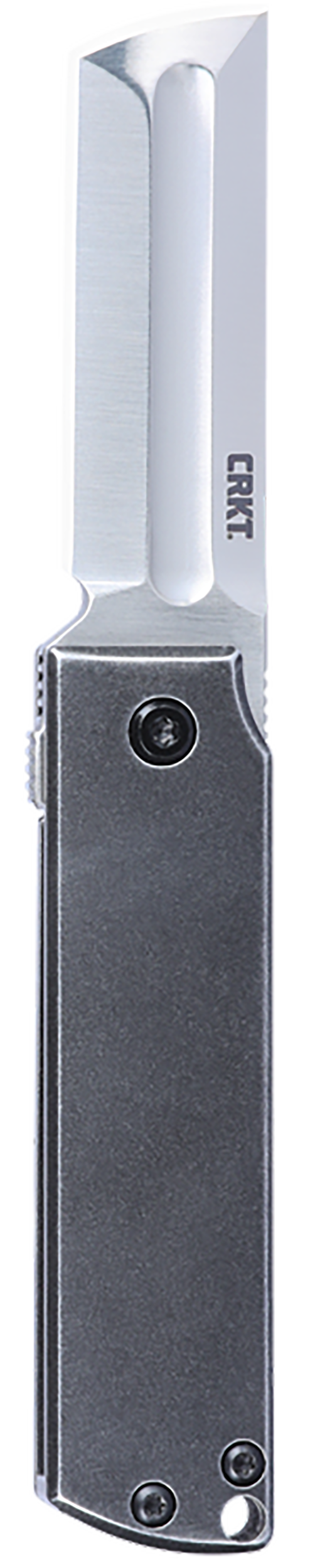 CRKT 5915 MinimalX  EDC 2.19" Folding Modified Tanto Plain Satin 12C27 Sandvik Blade, Stonewashed Stainless Steel Handle - 5915 - 794023591507