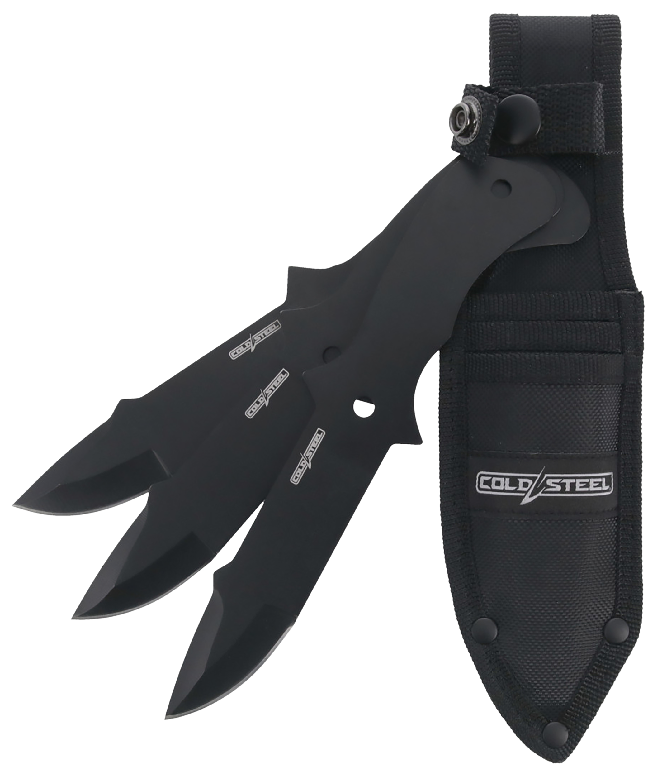 THROWING KNIVES / 8 OVERALL / CLIP POINT BLADES / BLACK OXIDE 420SS / NYLON SHEATH (3 PACK) - CSTH80KVC3PK - 888151040317