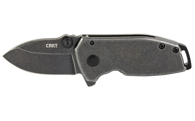 CRKT 2485K SQUID #405 Compact Folding Plain Stonewashed 8Cr13MoV SS Blade, Stainless Steel Handle, Includes Pocket Clip - 2485K - 794023248500