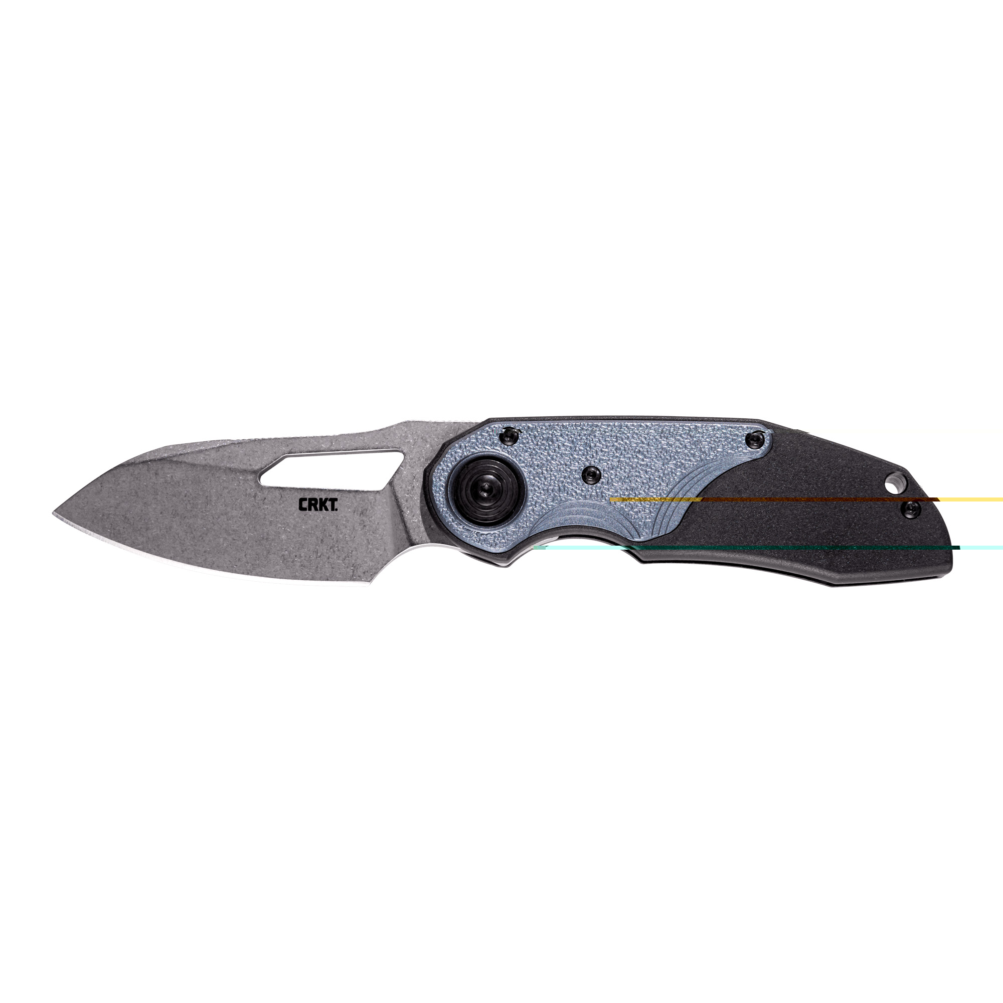 CRKT 5410 Attaboy  2.73" Folding Drop Point Plain Stonewashed D2 Steel Blade/Black/Silver GRN Handle Includes Pocket Clip