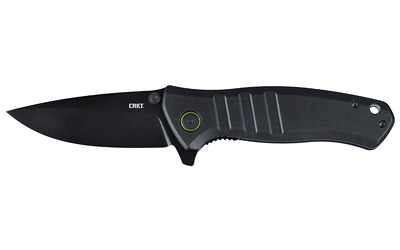 CRKT 6295 Dextro  3.18" Folding Drop Point Plain Black TiNi D2 Steel Blade/Black Aluminum Handle Includes Pocket Clip - 6295 - 794023629507