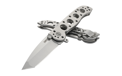CRKT M16-02SS M16 02SS 3.06" Folding Tanto Plain Satin 12C27 Sandvik Blade/ Bead Blasted Stainless Steel Handle Includes Pocket Clip - M1602SS - 794023002195