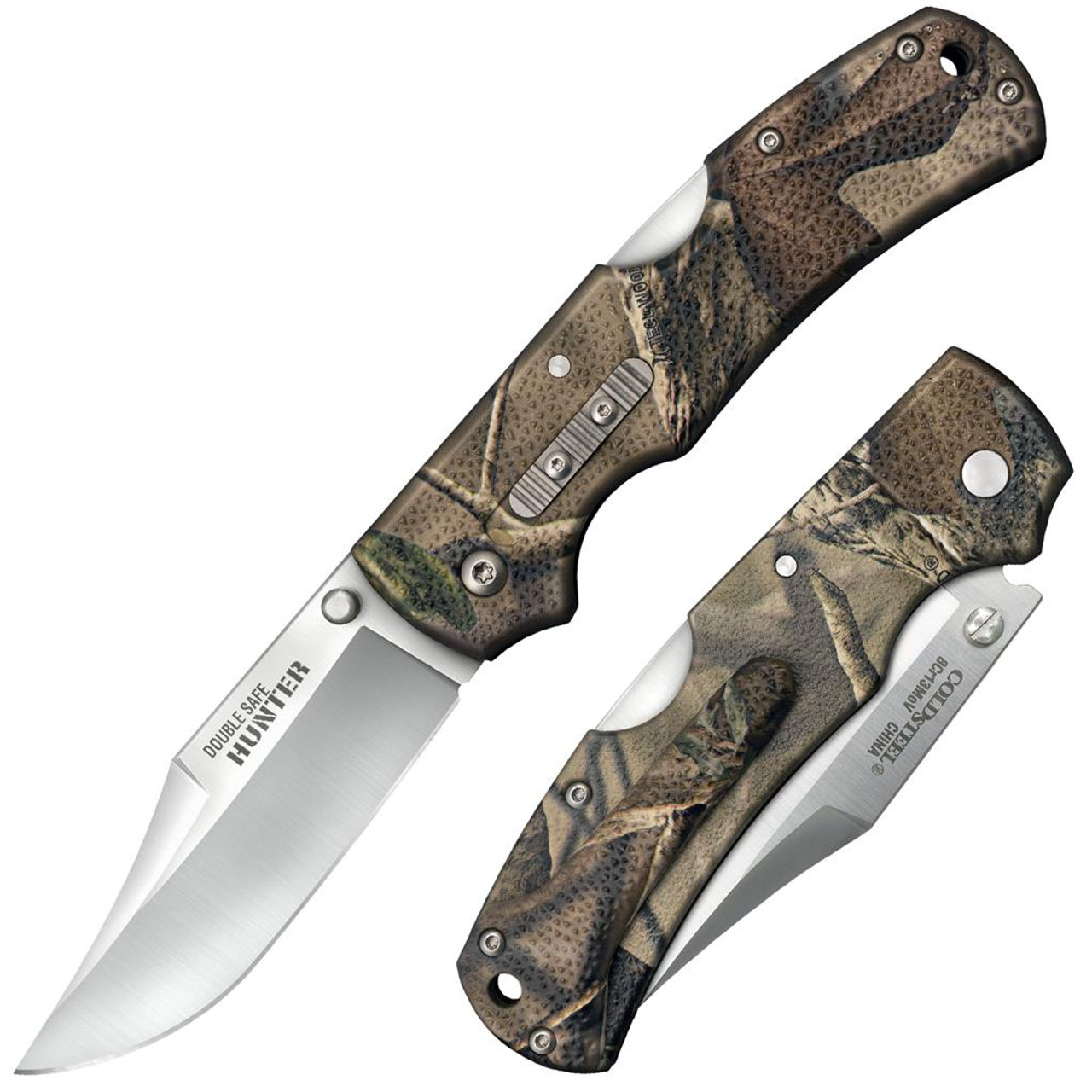 Cold Steel Double Safe Hunter Tri-Ad Lock Knife - 3-1/2" Blade Camo GFN