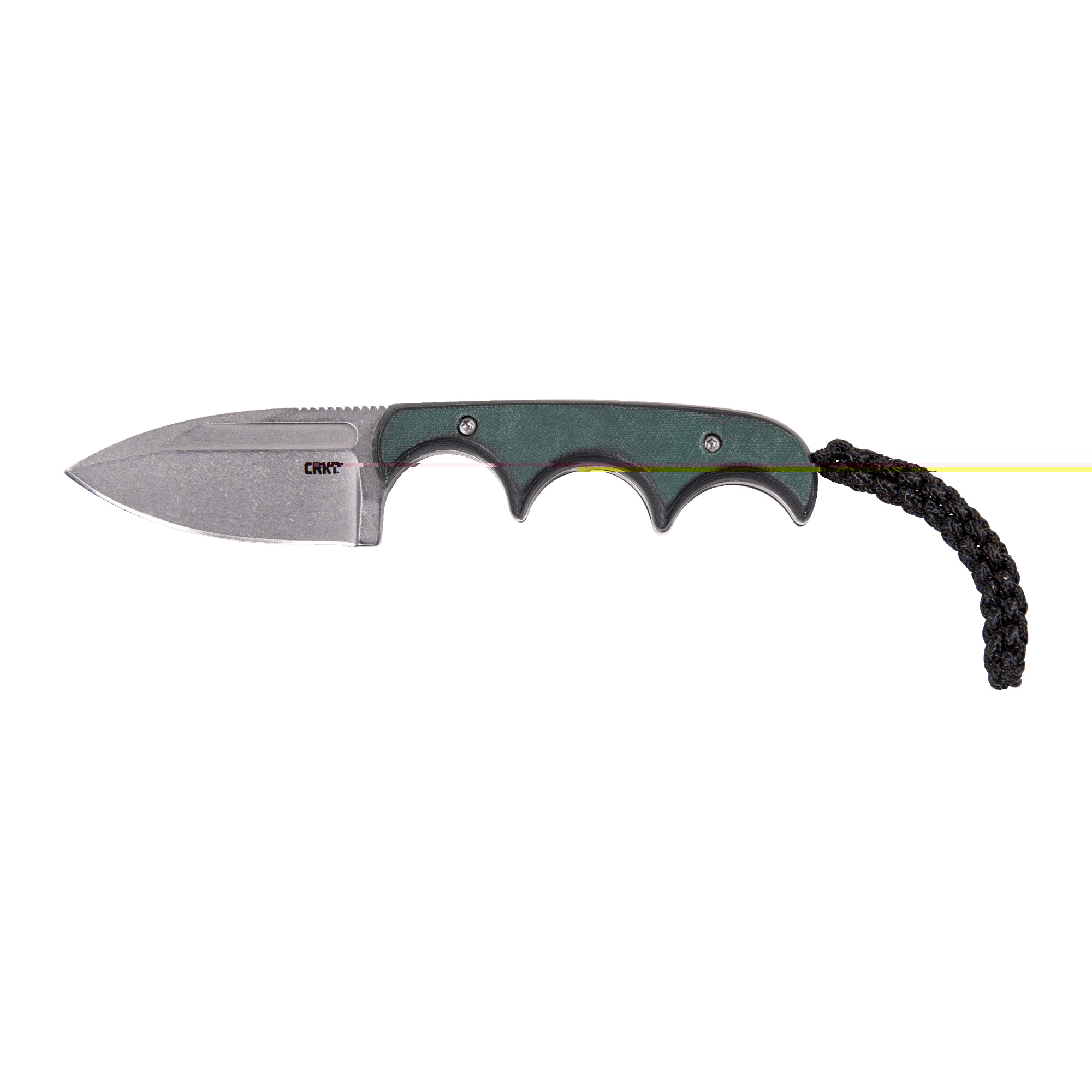 CRKT 2396 Minimalist  2.15" Fixed Spear Point Plain Stonewashed 8Cr13MoV SS Blade/Green Polished Resin Infused Fiber Handle