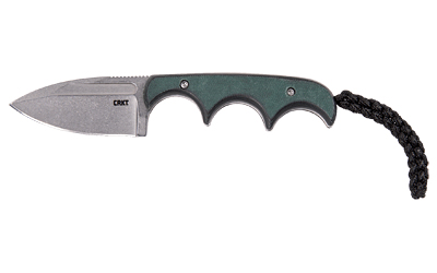 CRKT 2396 Minimalist  2.15" Fixed Spear Point Plain Stonewashed 8Cr13MoV SS Blade/Green Polished Resin Infused Fiber Handle - 2396 - 794023239607