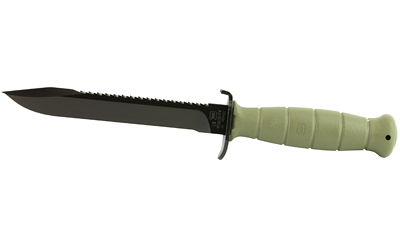 Glock KF039181 Field  7" Fixed Clip Point Plain/Saw Black High Carbon Steel Blade Battle Field Green Textured Trimond Polymer Handle Features Clamshell Packaging - KF039181 - 764503007132
