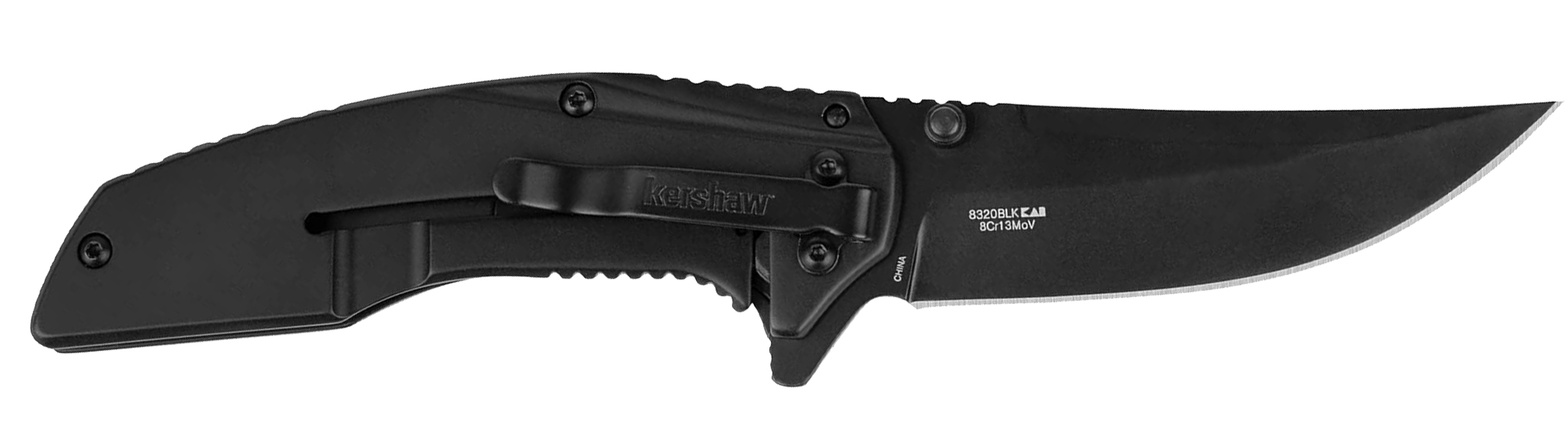 Kershaw Outright Folding Knife 3" Trailing Point Blade Black - 8320BLK - 087171061061