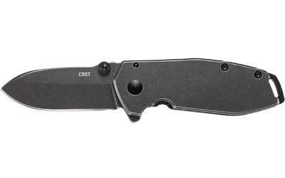 CRKT 2493 SQUID Assisted 2.37" Folding Drop Point Plain Black Stonewashed 8Cr14MoV SS Blade/Black Stonewashed Stainless Steel Handle Includes Pocket Clip - 2493 - 794023249309