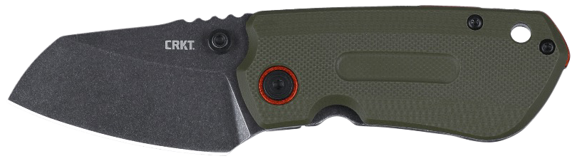 CRKT 6277 Overland  Compact 2.24" Folding Plain Stonewashed D2 Steel Blade, Green w/Orange Accents G10/SS Handle, Includes Pocket Clip - 6277 - 794023627701