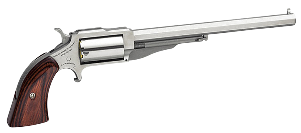 North American Arms 18606 1860 Hogleg *CA Compliant 22 WMR Caliber with 6" Barrel, 5rd Capacity Cylinder, Overall Stainless Steel Finish & Wood Grip