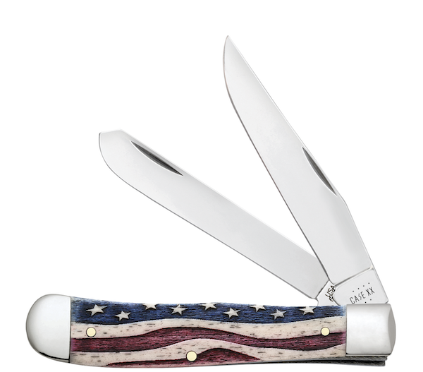 CASE TRAPPER 41/8" 2BL STAR SPANGLE - 64132 - 021205641324