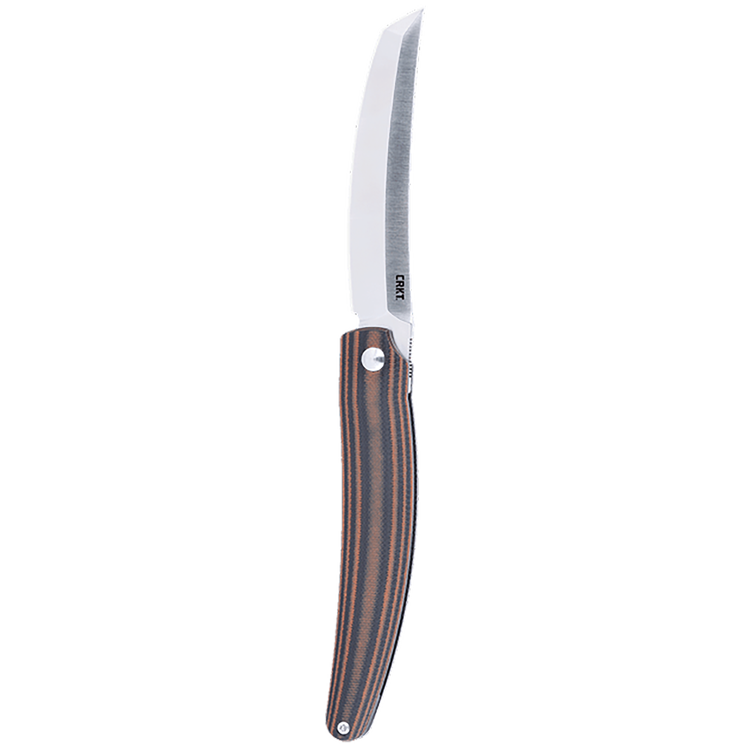 CRKT 5930 Ancestor  EDC 3.60" Folding Tanto Plain Satin D2 Steel Blade, Black/Brown Stripe G10 Handle