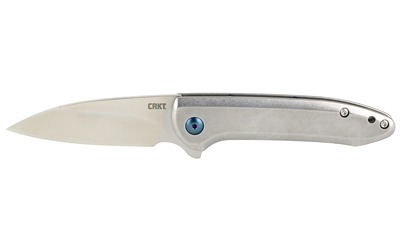 CRKT 5385 Delineation  2.94" Folding Wharncliffe Plain Satin 8Cr13MoV SS Blade/ Satin Stainless Steel Handle Includes Pocket Clip - 5385 - 794023538502