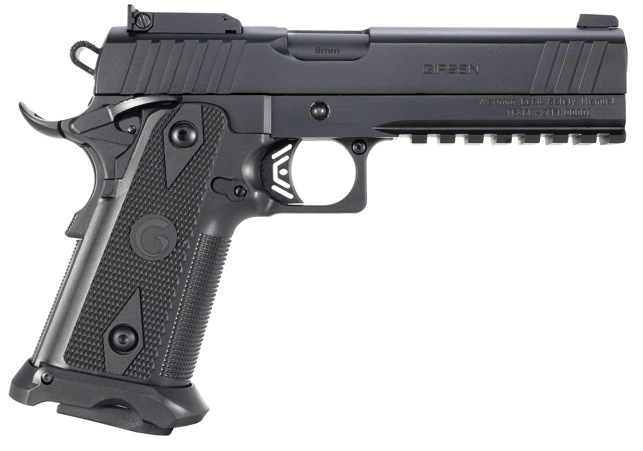 Girsan 395029 Witness2311  9mm Luger 17+1 5" Black Steel Barrel, Black Serrated Steel Slide, Black Polymer Frame w/Beavertail & Picatinny Rail, Black Checkered Polymer Grip, Ambidextrous