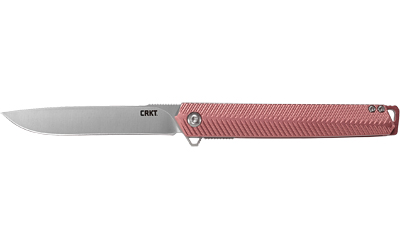 CRKT K820BXP Stylus  3.18" Folding Drop Point Plain Satin 12C27 Sandvik Blade/Maroon Aluminum Handle Includes Pocket Clip - K820BXP - 794023982008