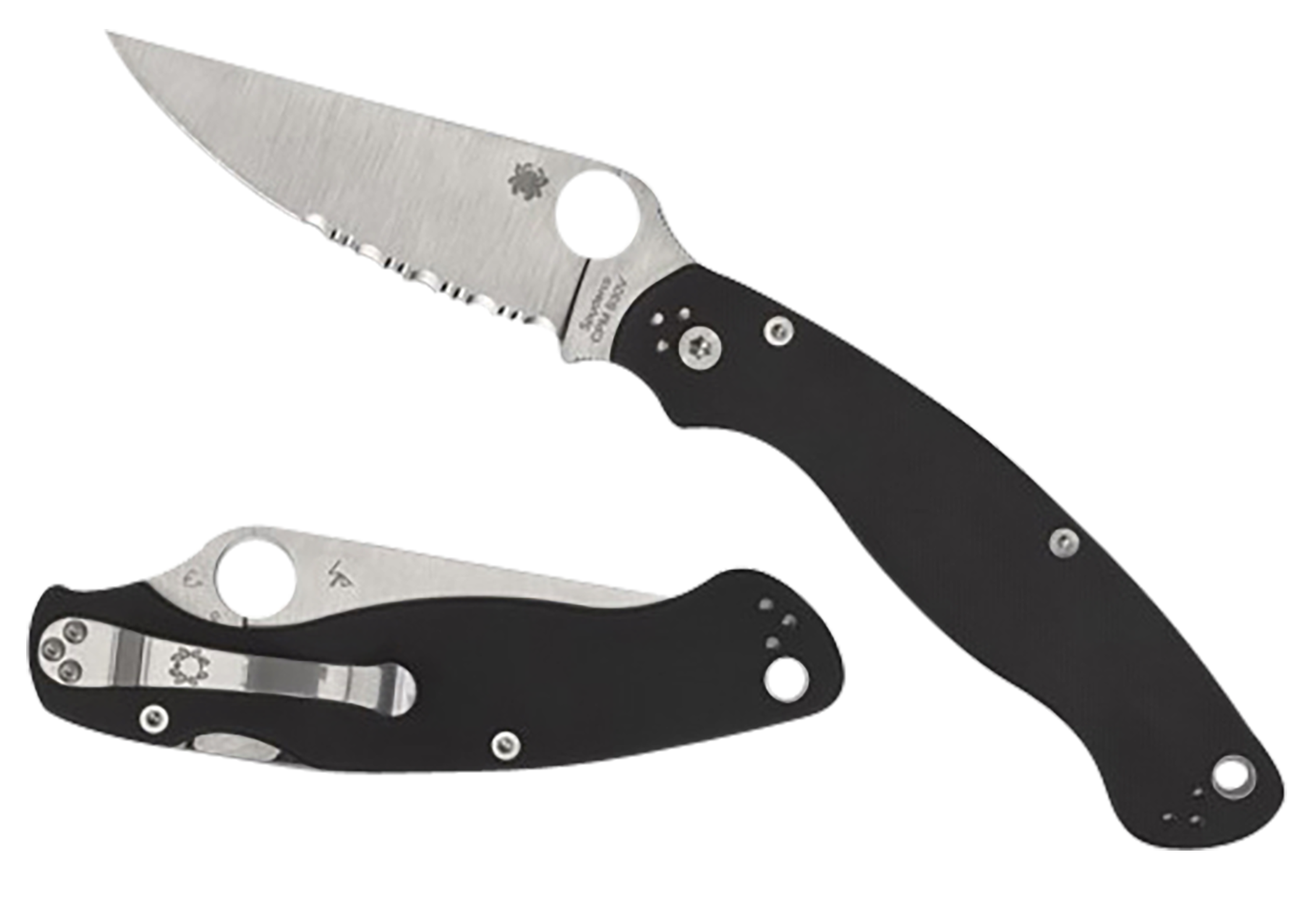 Military 2 Black G-10 PlainEdge - C36GP2 - 716104017324