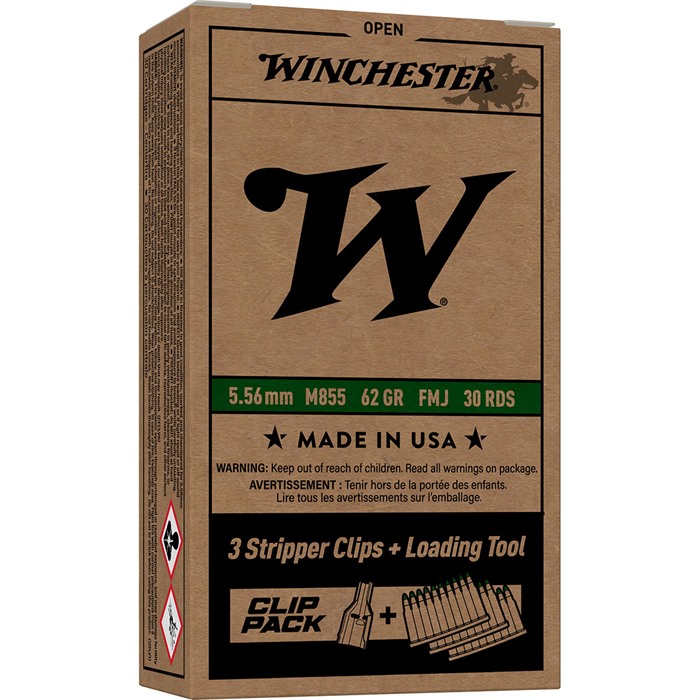Winchester Clip Pack 5.56 NATO Full Metal Jacket 62 Grain 30 Rounds