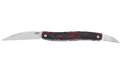 CRKT 4810 Forebear  1.06"/2.29" Folding Wharncliffe Satin 12C27 Sandvik Blade, Black/Red G10 Handle - 4810 - 794023481006