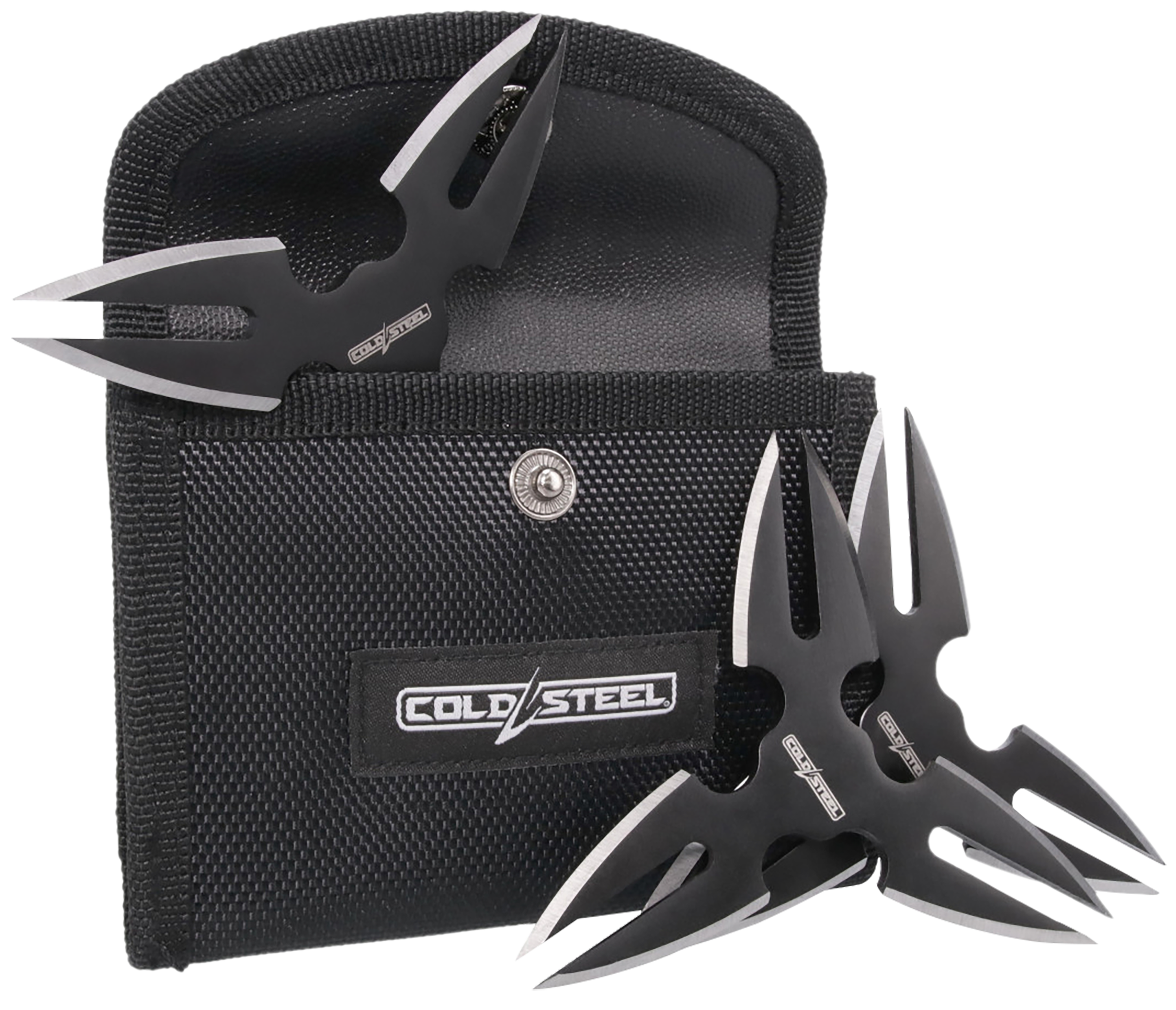 THROWING STARS / 1.5 BLADE / BLACK OXIDE 420SS / NYLON POUCH SHEATH (3 PACK) - TH-15STR3PK - 888151040294