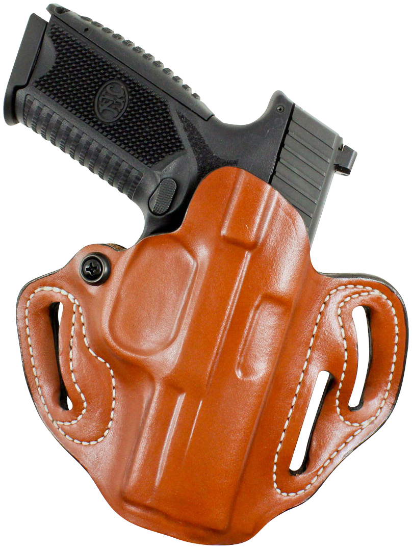 DeSantis Gunhide 002TB8WZ0 Speed Scabbard  OWB Tan Leather Belt Slide Fits Springfield Prodigy w/wo Red Dot Fits 5" Barrel