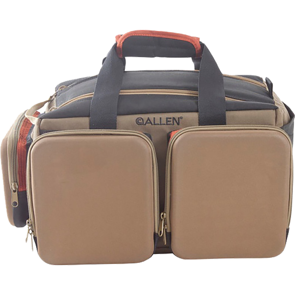 Allen 8305 Eliminator Rangemaster Tan Range Bag w/Pistol Rug, Multiple Exterior Pockets,  Rigid Bottom w/Feet For Stability - 8305 - 026509008866