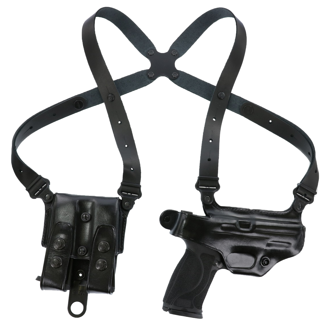 Galco MCII870RB Miami Classic II Shoulder System Size Fits Chest Up To 56" Black Leather Harness Fits Sig P365 Fits Sig P365XL Fits Sig P365 SAS Right Hand                                             