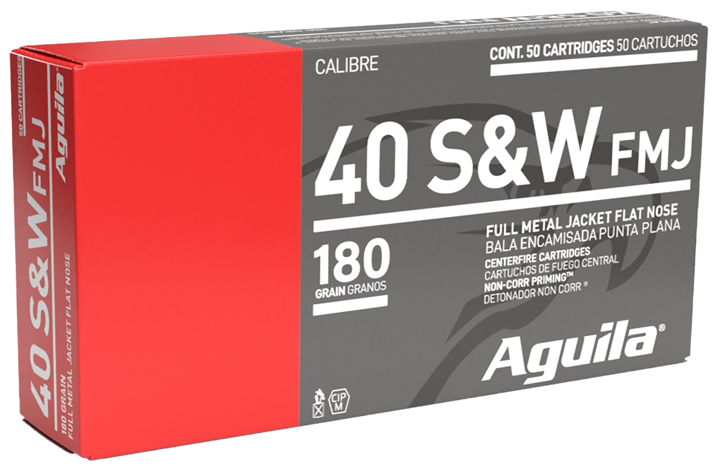 Aguila Ammunition .40 S&W Handgun Ammo - 180 Grain | FMJ Flat Nose | 50rd Box