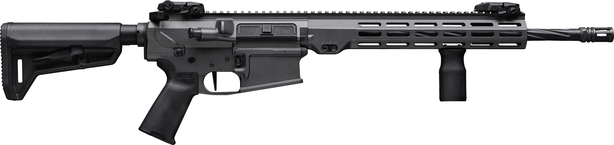 Maxim Defense MXM49689 MD10 L 6.5 Creedmoor 20+1 18" Fluted Barrel, Sniper Gray Rec/M-LOK Handguard, Black Magpul Furniture, SL-K Stock, MVG Grip, MBUS Sights, Blackout Defense Flat Trigger