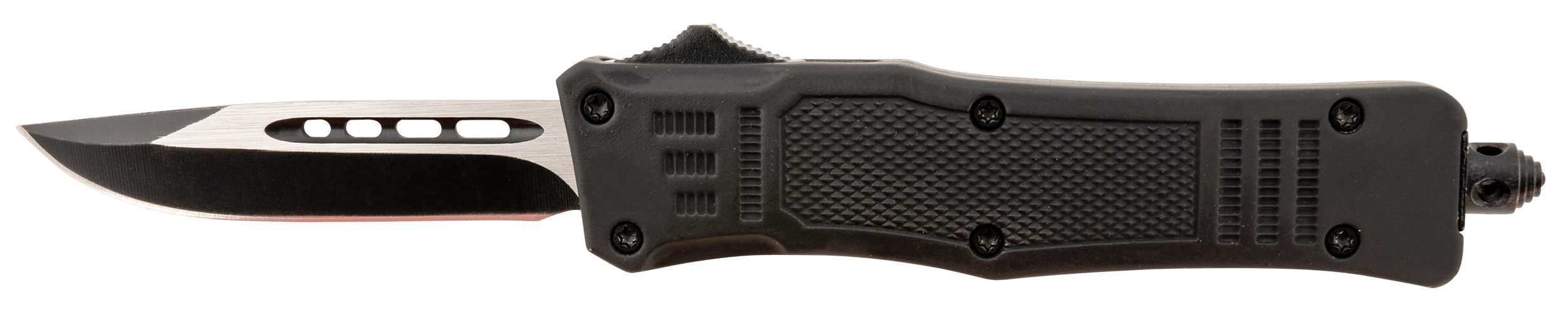 Steel River Knives MT616BDP Spartan  Mini 2.75" OTF Drop Point Plain Black/Silver 440C SS Blade/ 4.25" Black Aluminum Zinc Alloy Handle