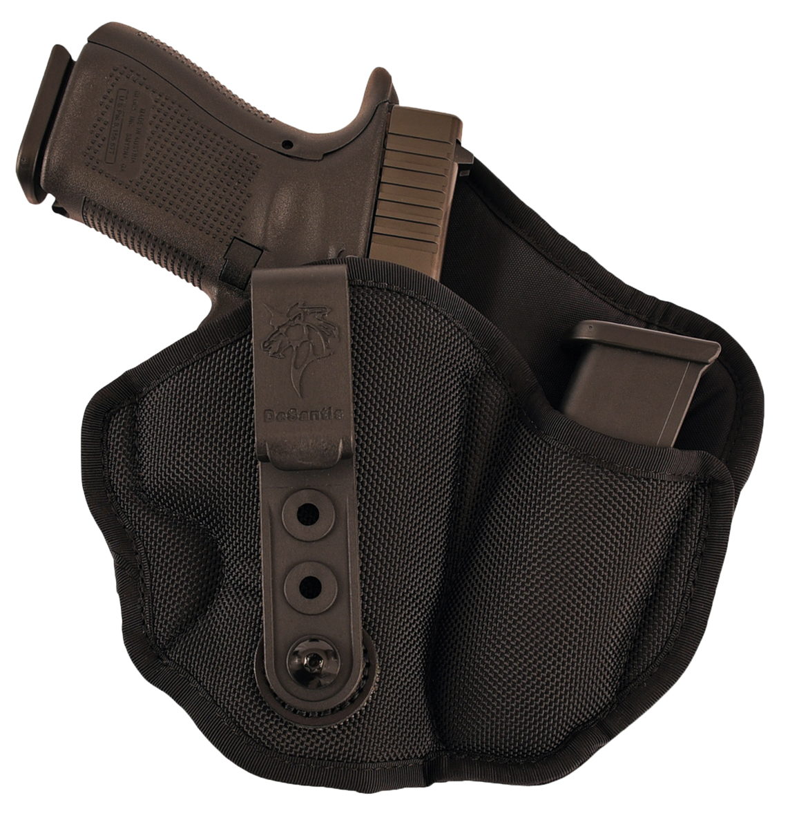 DeSantis Gunhide M89BAD6Z0 Inner Piece 2.0 AIWB Black Ballistic Nylon Belt Clip Compatible w/Glock 42/Colt Officer/Kel-Tec P-11 Right Hand