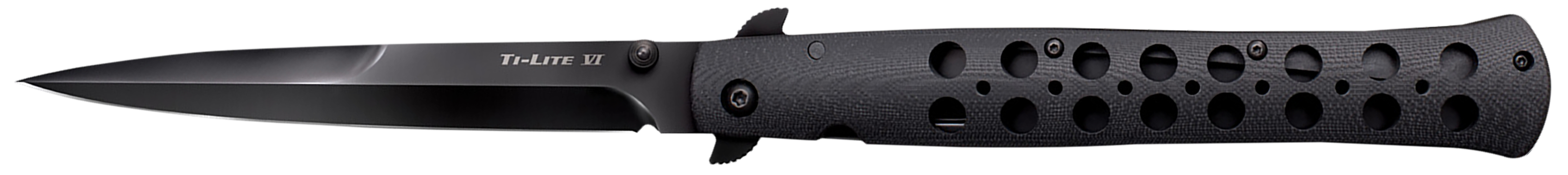 Cold Steel CS26C6AA Ti-Lite  6" Folding Spear Point Plain Black w/DLC Cooating S35VN SS Blade/4.75" Black G10 Handle Includes Belt Clip